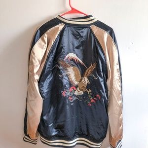 Pacsun Satin Bomber Jacket with embroidery